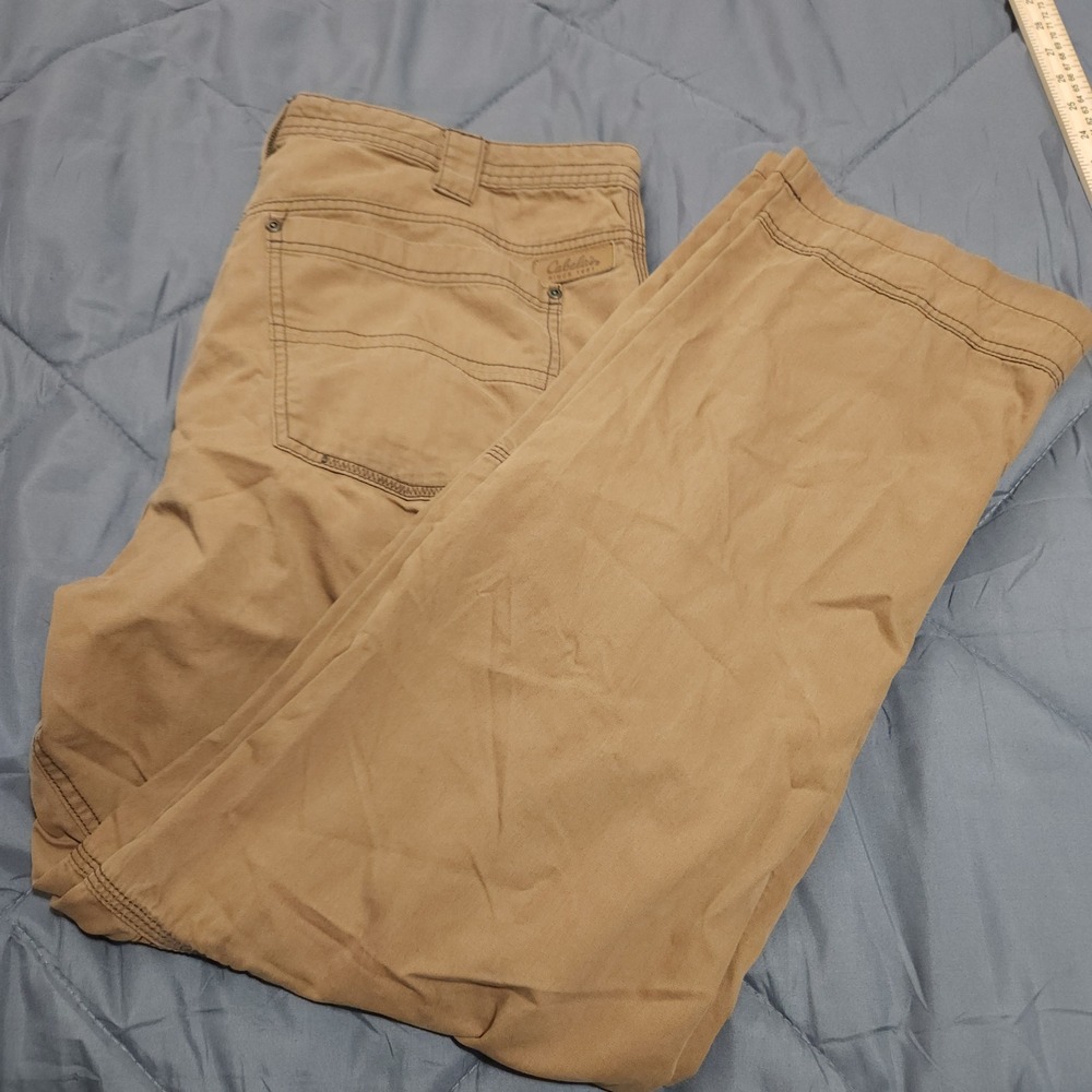 Cabela's Casuals Pants‎ Men's 40x32 Tan Cotton Nylon Outdoor Cargo Style